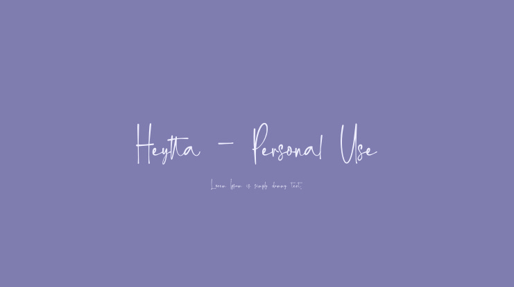 Heytta - Personal Use Font