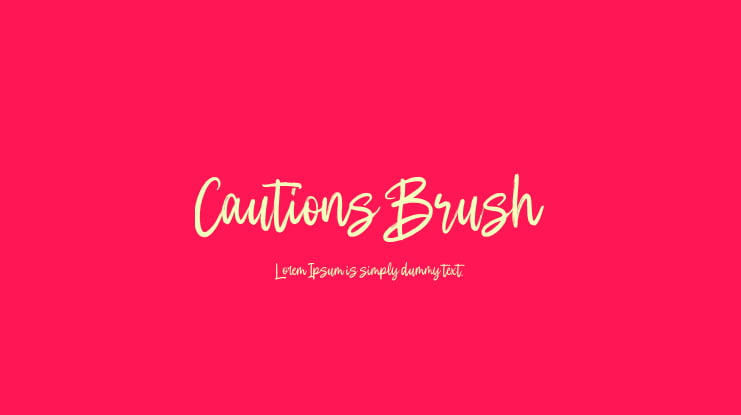 Cautions Brush Font
