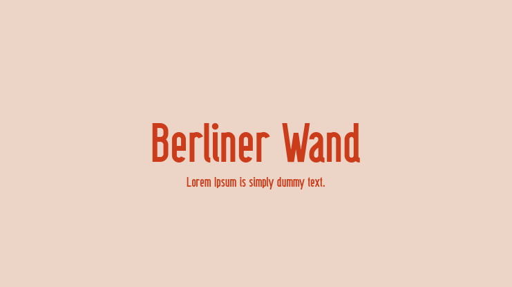 Berliner Wand Font