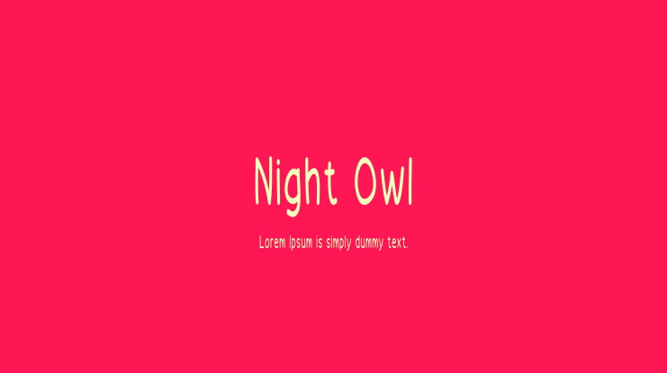 Night Owl Font