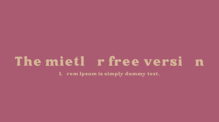 The mietlor free version Font