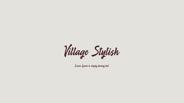 Village Stylish Font