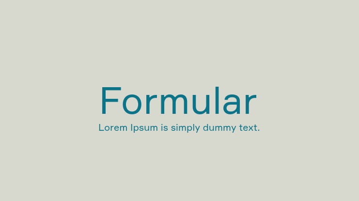 Formular Font Family