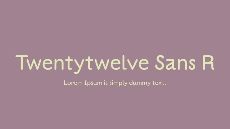 Twentytwelve Sans R Font