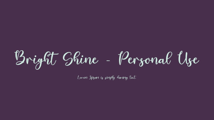 Bright Shine - Personal Use Font