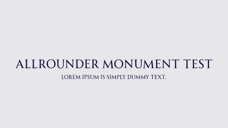 Allrounder Monument Test Font Family