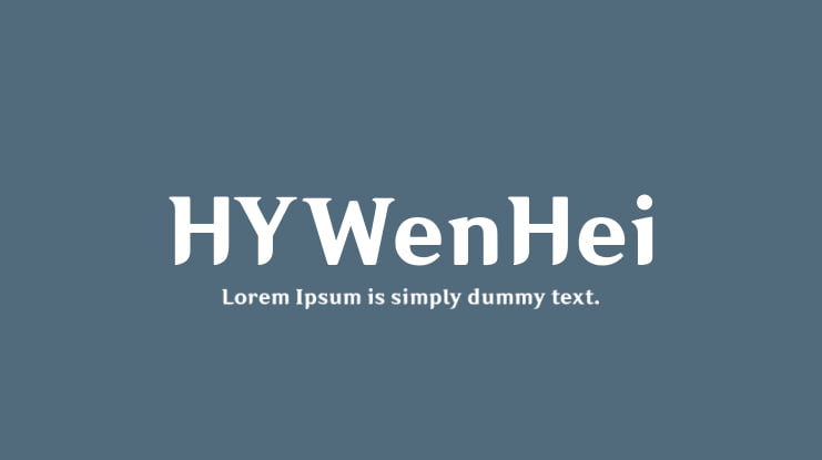 HYWenHei Font