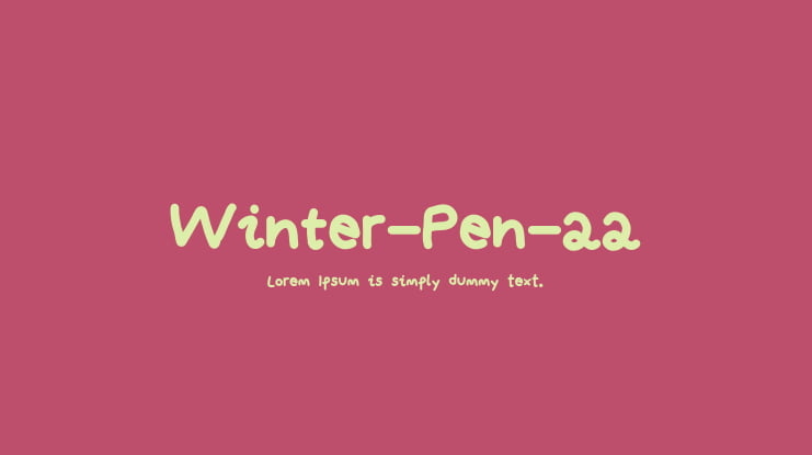 Winter-Pen-22 Font