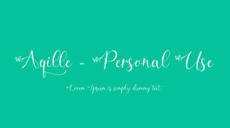 Aqille - Personal Use Font