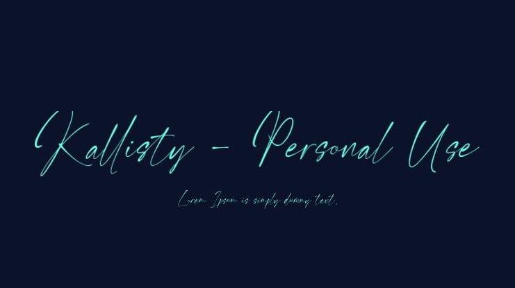 Kallisty - Personal Use Font