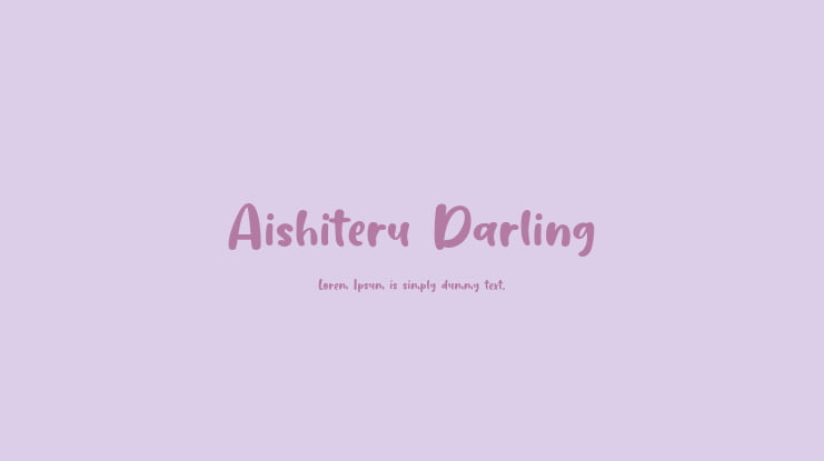 Aishiteru Darling Font