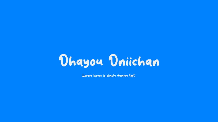 Ohayou Oniichan Font