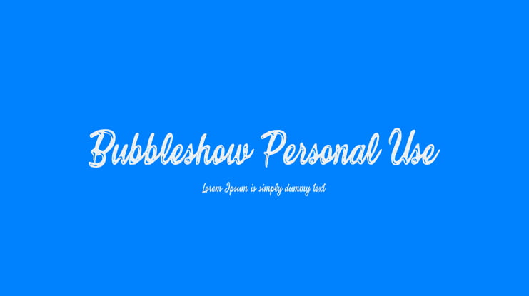 Bubbleshow Personal Use Font Family