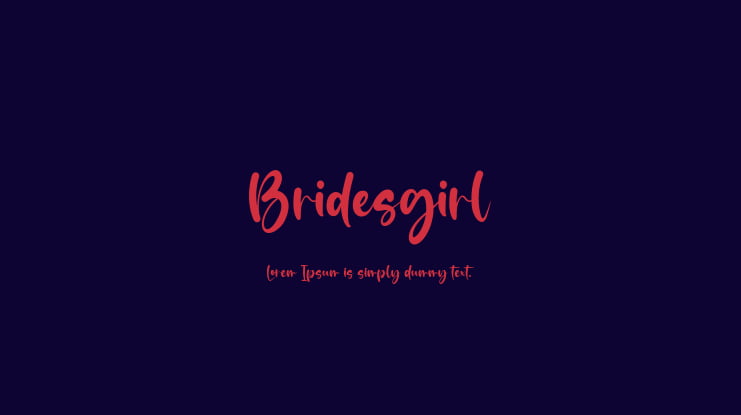 Bridesgirl Font
