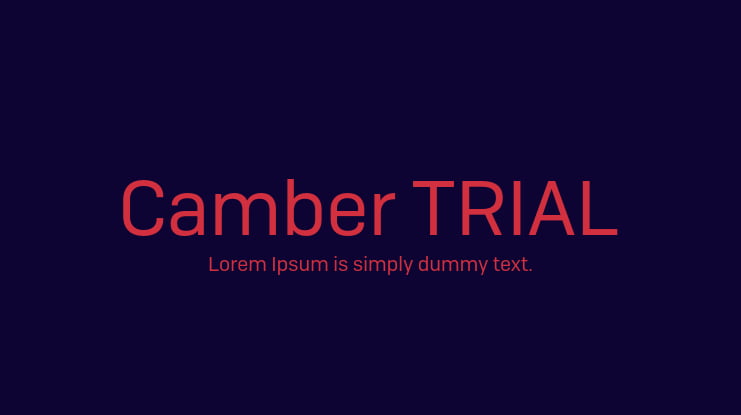Camber TRIAL Font Family