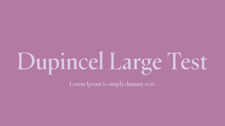 Dupincel Large Test Font Family