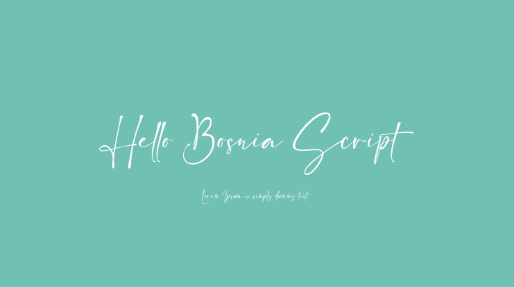 Hello Bosnia Script Font Family