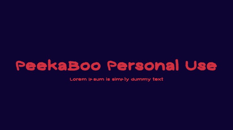 PeekaBoo Personal Use Font