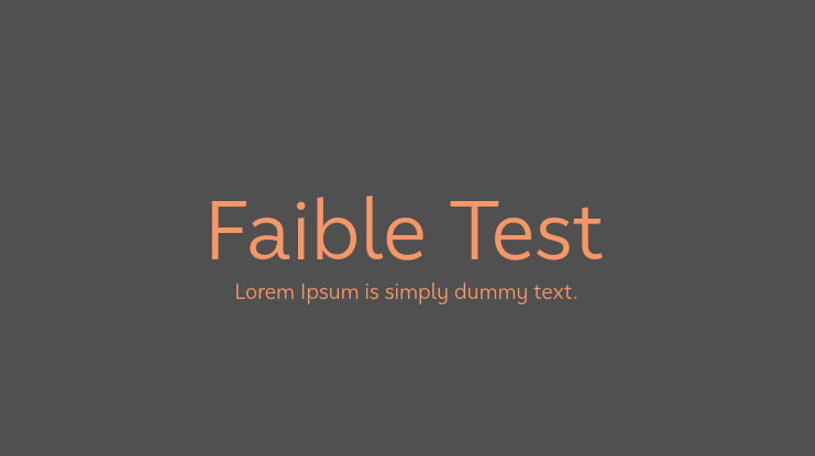 Faible Test Font Family