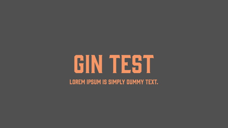 Gin Test Font Family
