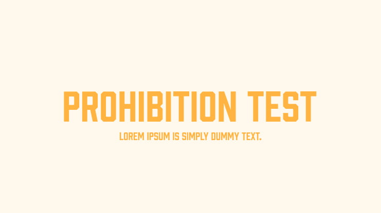 Prohibition Test Font Family