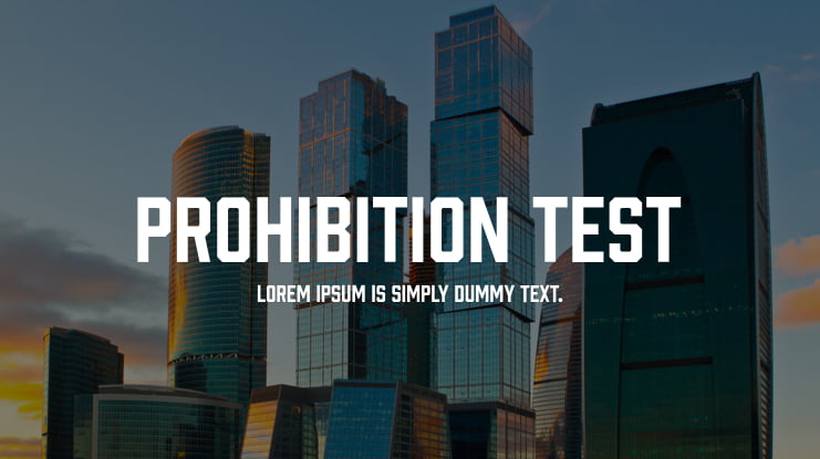 Prohibition Test Font Family
