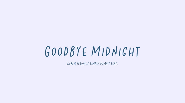 Goodbye Midnight Font