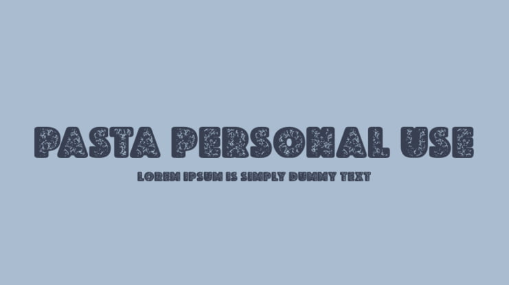 PASTA PERSONAL USE Font