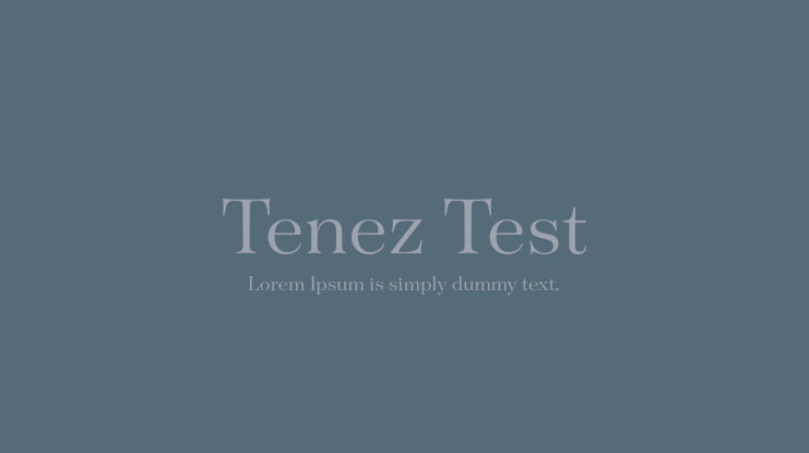 Tenez Test Font Family