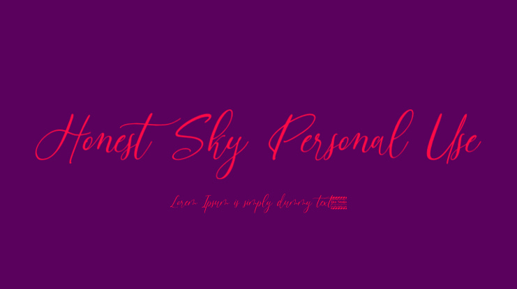 Honest Sky Personal Use Font