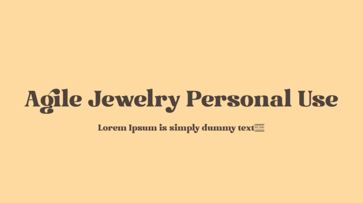 Agile Jewelry Personal Use Font