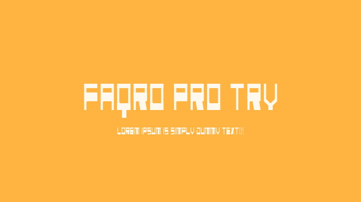 Faqro Pro Try Font