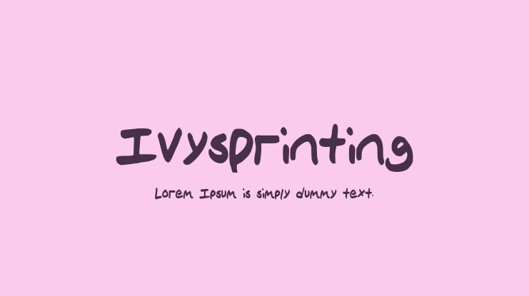 IvysPrinting Font
