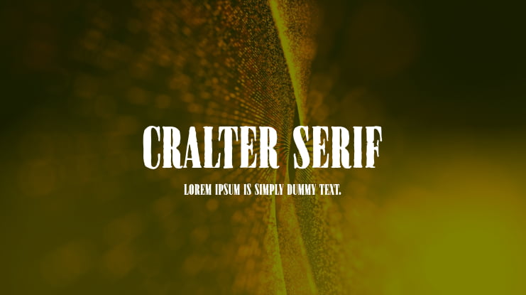 Cralter Serif Font