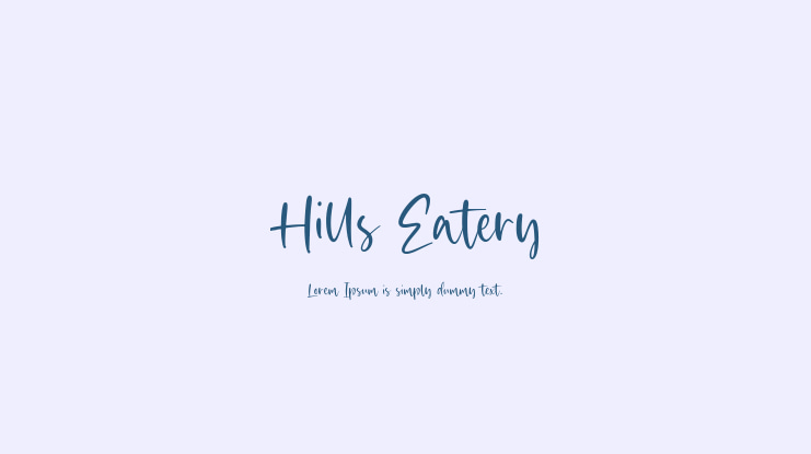 Hills Eatery Font