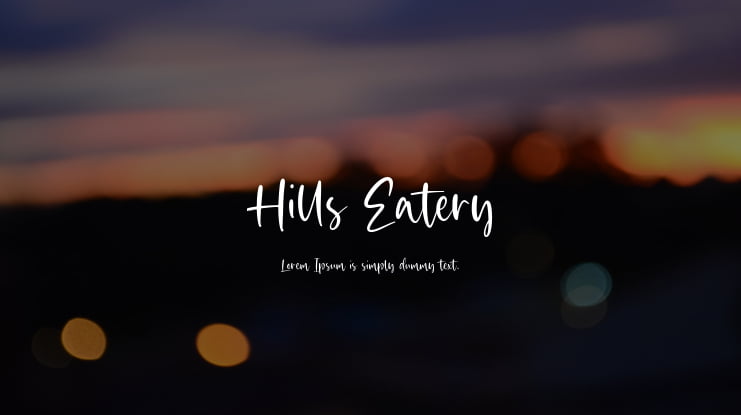 Hills Eatery Font