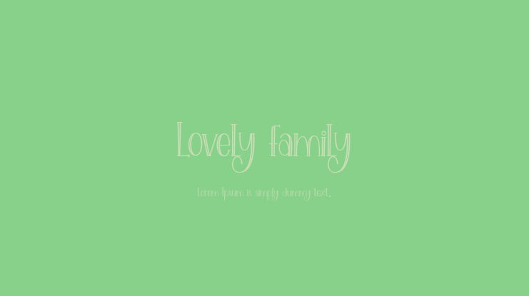 Lovely family Font