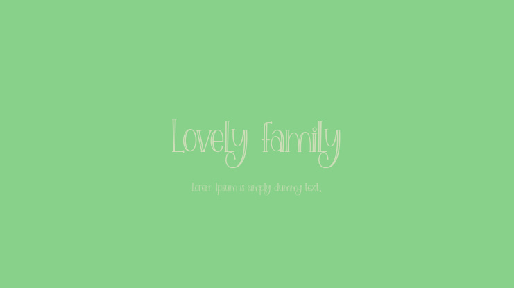 Lovely family Font