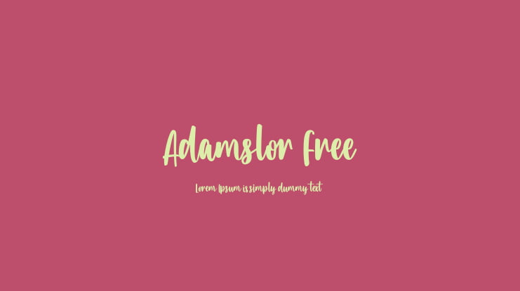 Adamslor Free Font