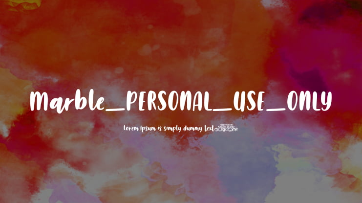 Marble_PERSONAL_USE_ONLY Font