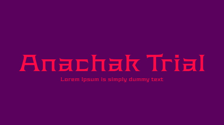 Anachak Trial Font