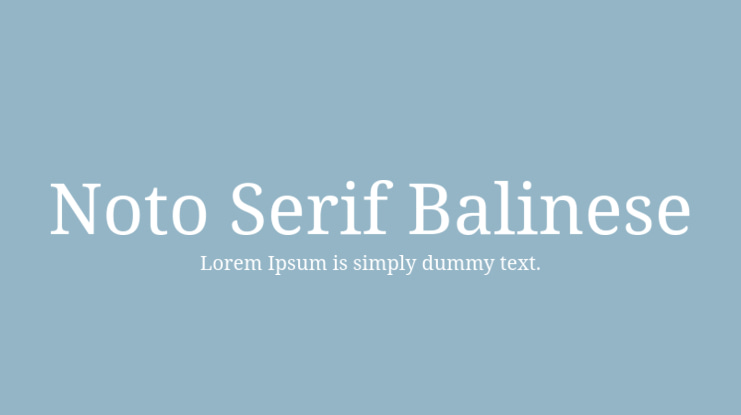 Noto Serif Balinese Font Family
