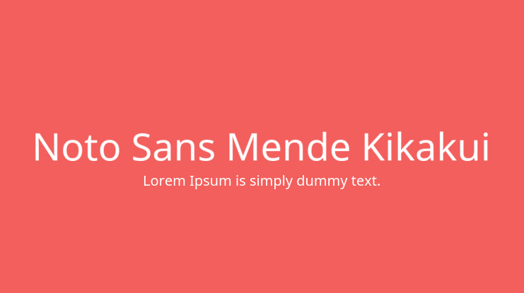 Noto Sans Mende Kikakui Font