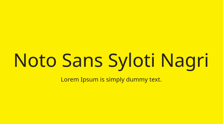 Noto Sans Syloti Nagri Font Family