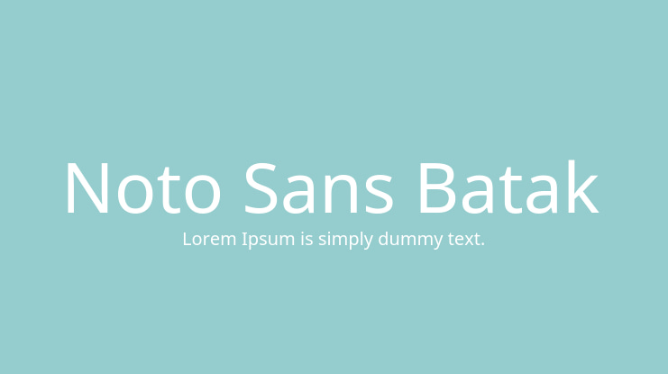 Noto Sans Batak Font