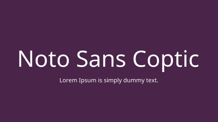 Noto Sans Coptic Font Family