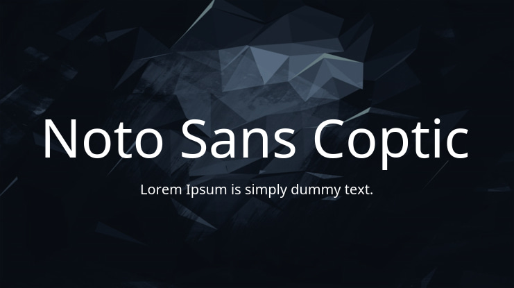Noto Sans Coptic Font Family