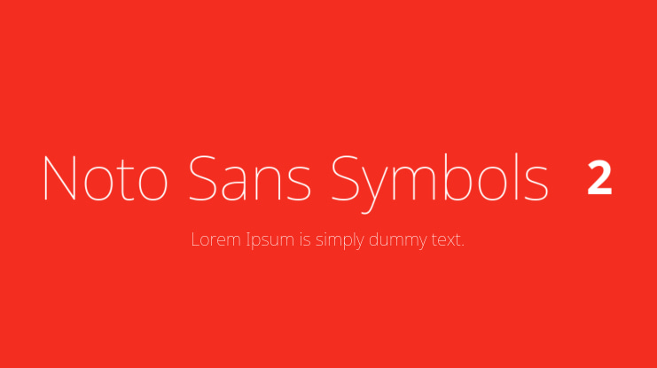 Noto Sans Symbols 2 Font Family