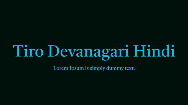 Tiro Devanagari Hindi Font Family