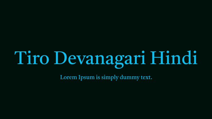 Tiro Devanagari Hindi Font Family